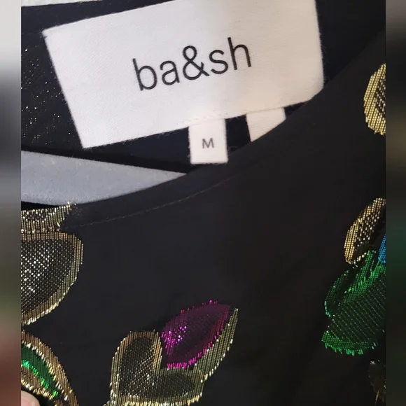 BA&SH Anjy Embellished Mini Black Dress Sz M NEW - Picture 7 of 10